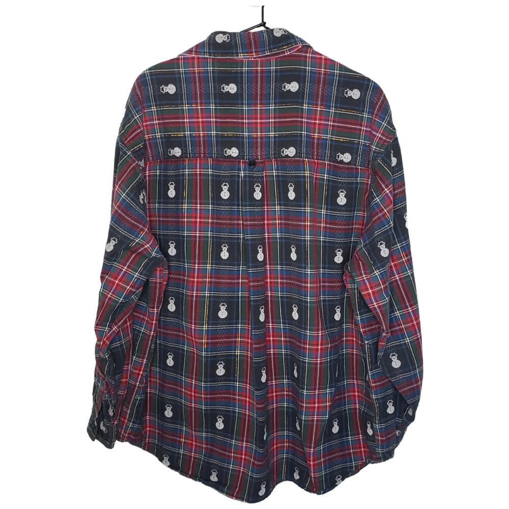 Vintage CompanyOne Women's Sz 2X Plaid Snowman Embroidered Button Down Top(1840) - Picture 3 of 6
